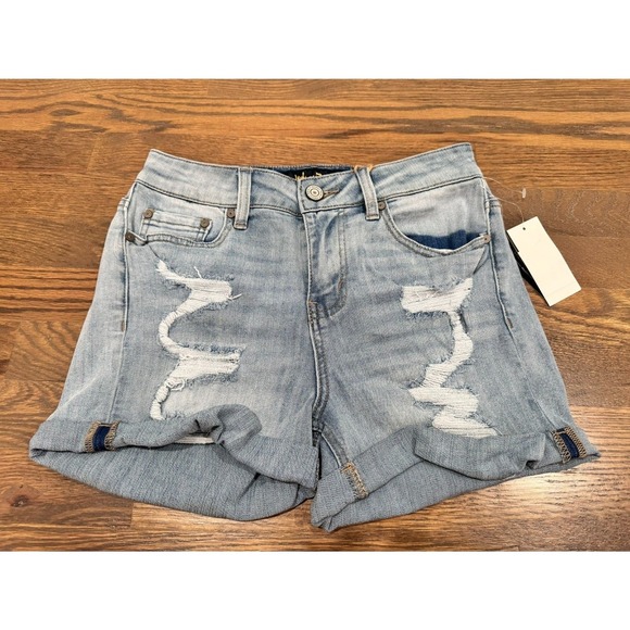 Indigo Rein Pants - Indigo Rein Stretch Hi Rise Denim Short Size 7